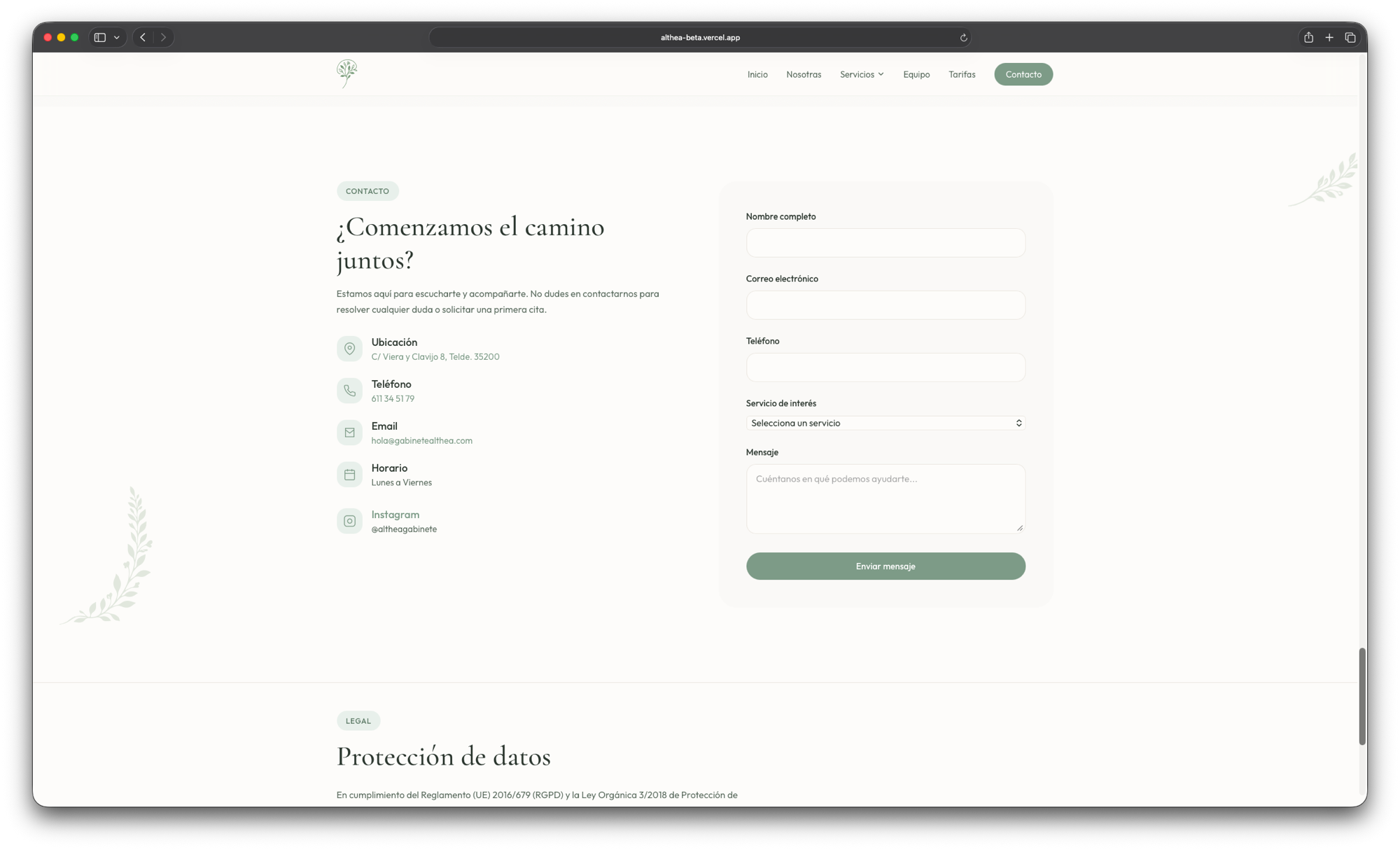 Althea contact section