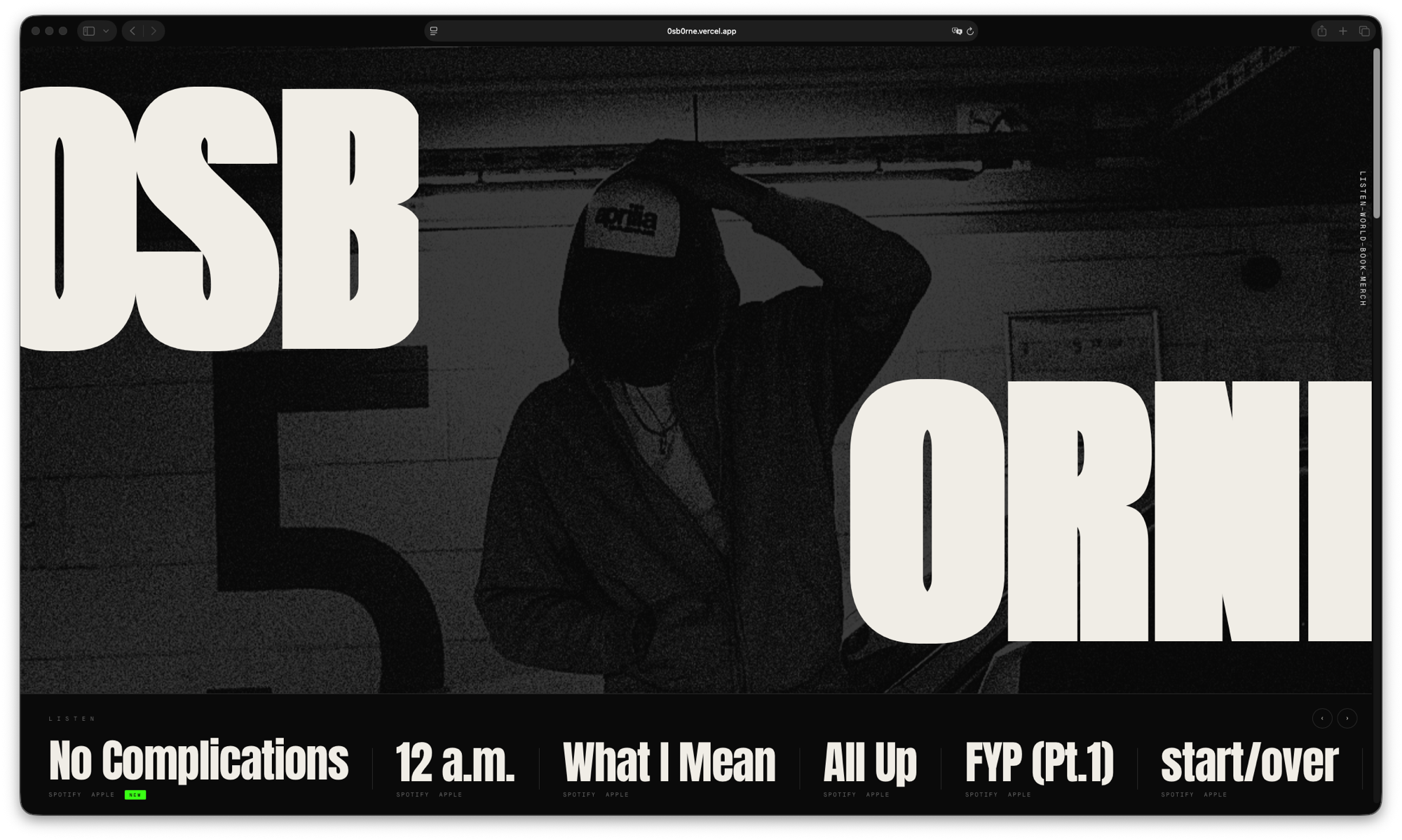 Osborne hero section