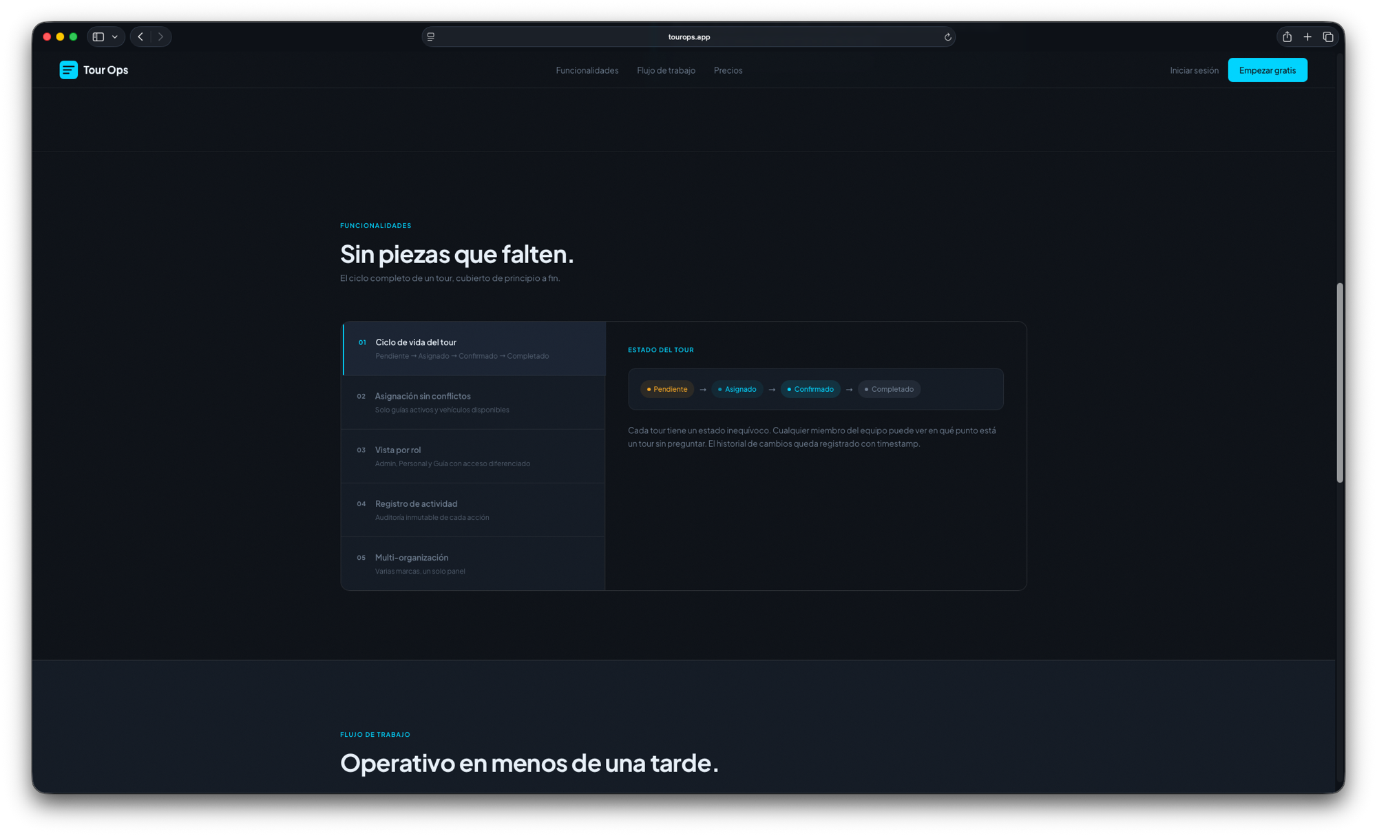 Tour Ops features overview
